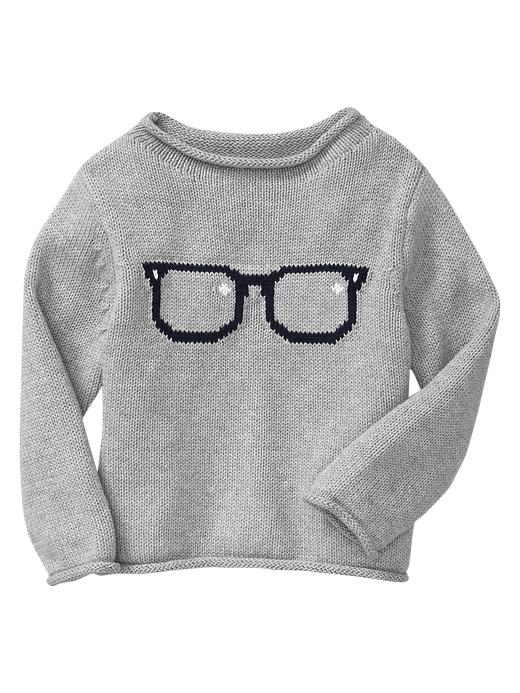 View large product image 1 of 1. Intarsia glasses sweater