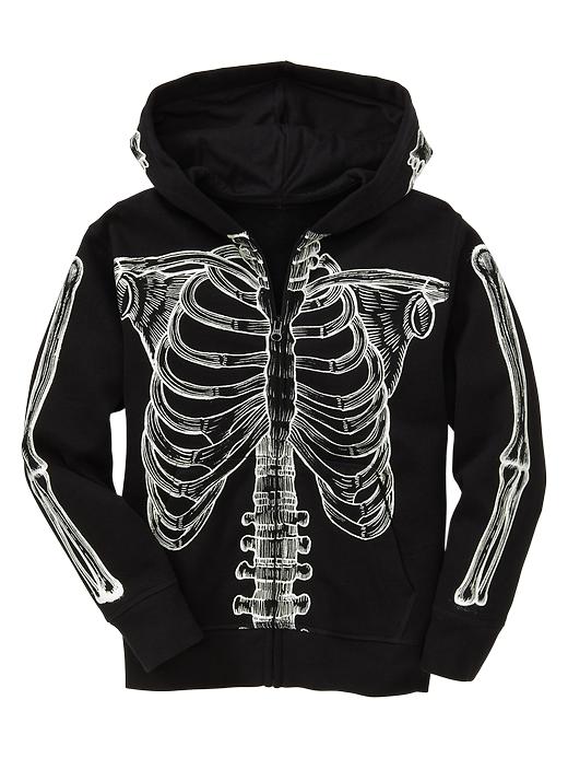 Image number 1 showing, Glow-in-the-dark skeleton hoodie