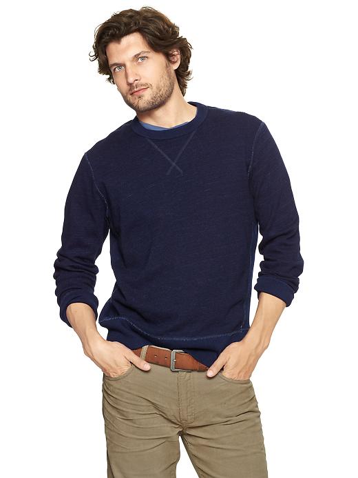 View large product image 1 of 1. 1969 indigo crewneck pullover