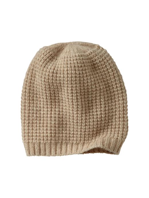 View large product image 1 of 1. Cashmere waffle beanie