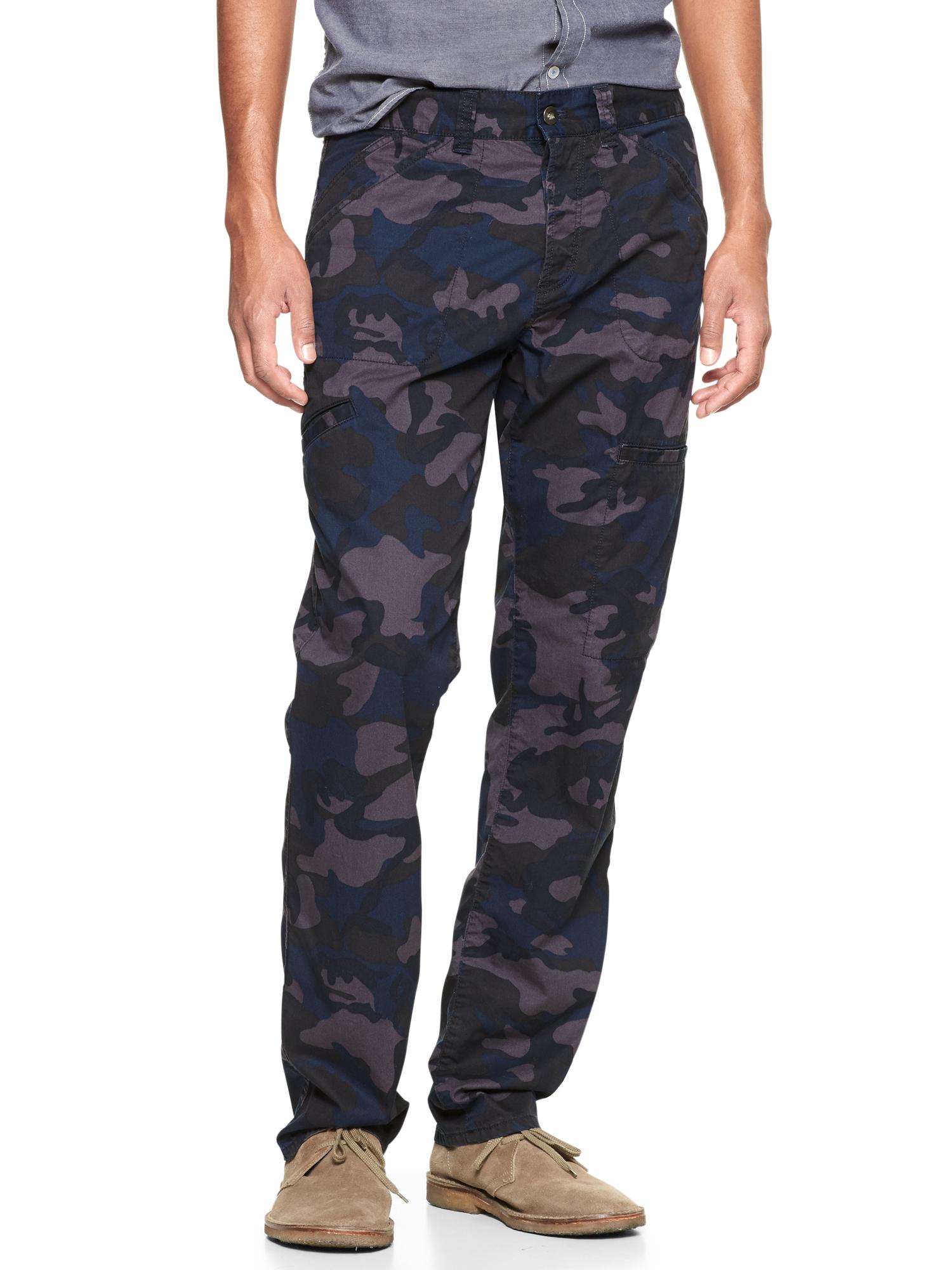 Buy Navy Blue Gap Twill Cotton Mens Cargo Pants Online