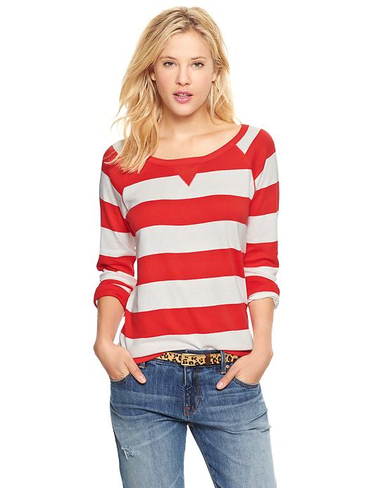 View large product image 1 of 1. Supersoft stripe wide-neck tee