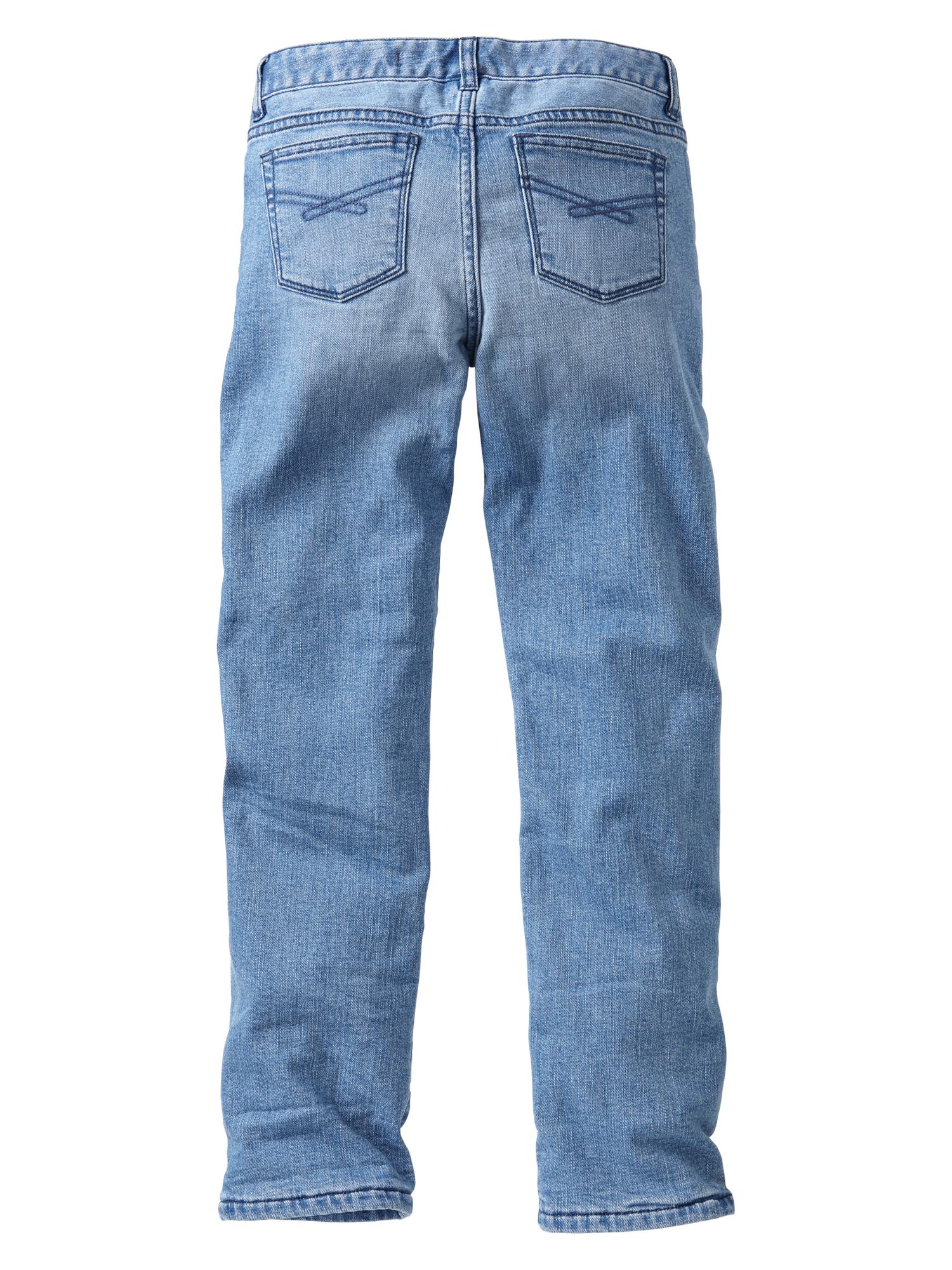 Light Wash Relaxed Fit Fleece Lined Jeans
