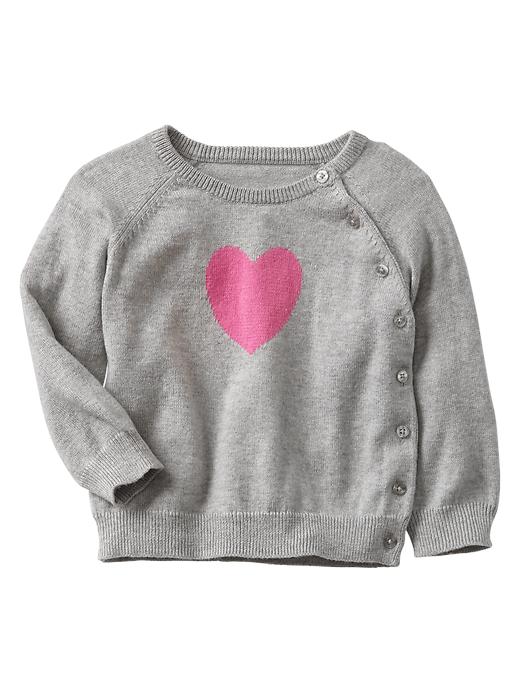 View large product image 1 of 1. Intarsia heart sweater
