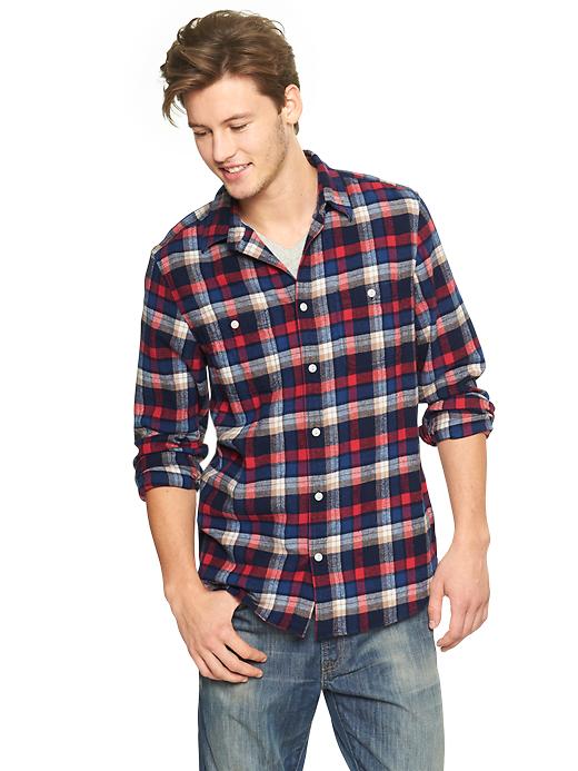 View large product image 1 of 1. Americana plaid flannel shirt