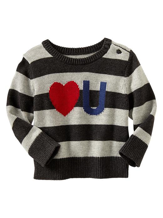 View large product image 1 of 1. Love U stripe sweater