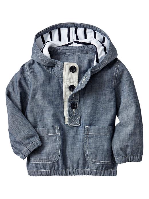 View large product image 1 of 1. Chambray popover jacket