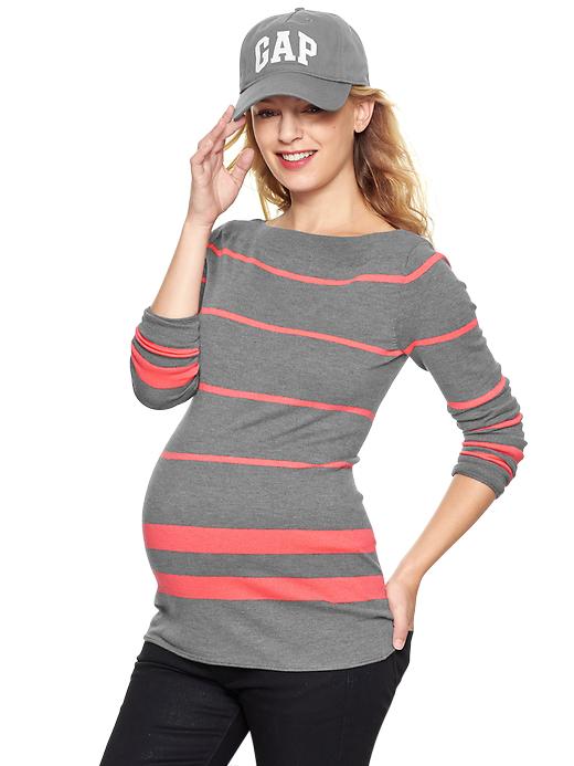 Image number 3 showing, Striped boatneck sweater