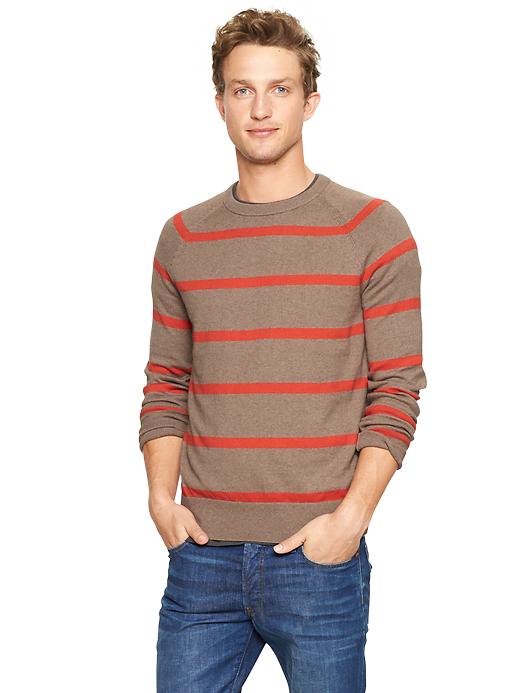View large product image 1 of 1. Cotton Cashmere Striped Sweater