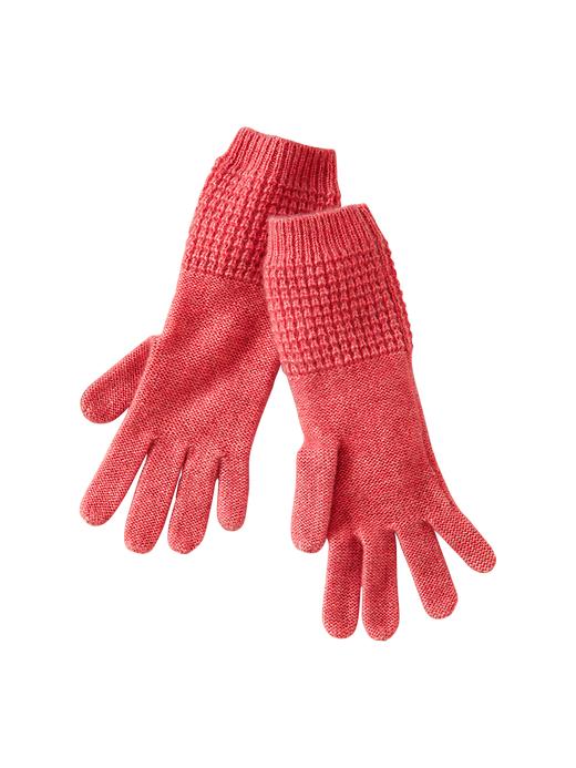 View large product image 1 of 1. Cashmere waffle gloves