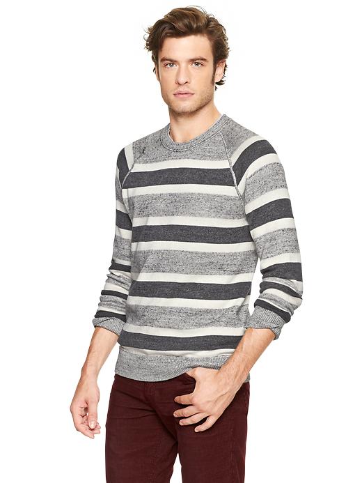 View large product image 1 of 1. Heathered striped sweater