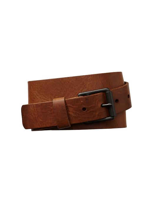 Image number 1 showing, Textured leather belt