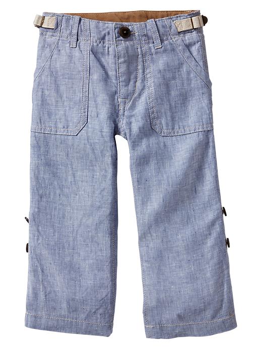 Image number 3 showing, Roll-up chambray pants