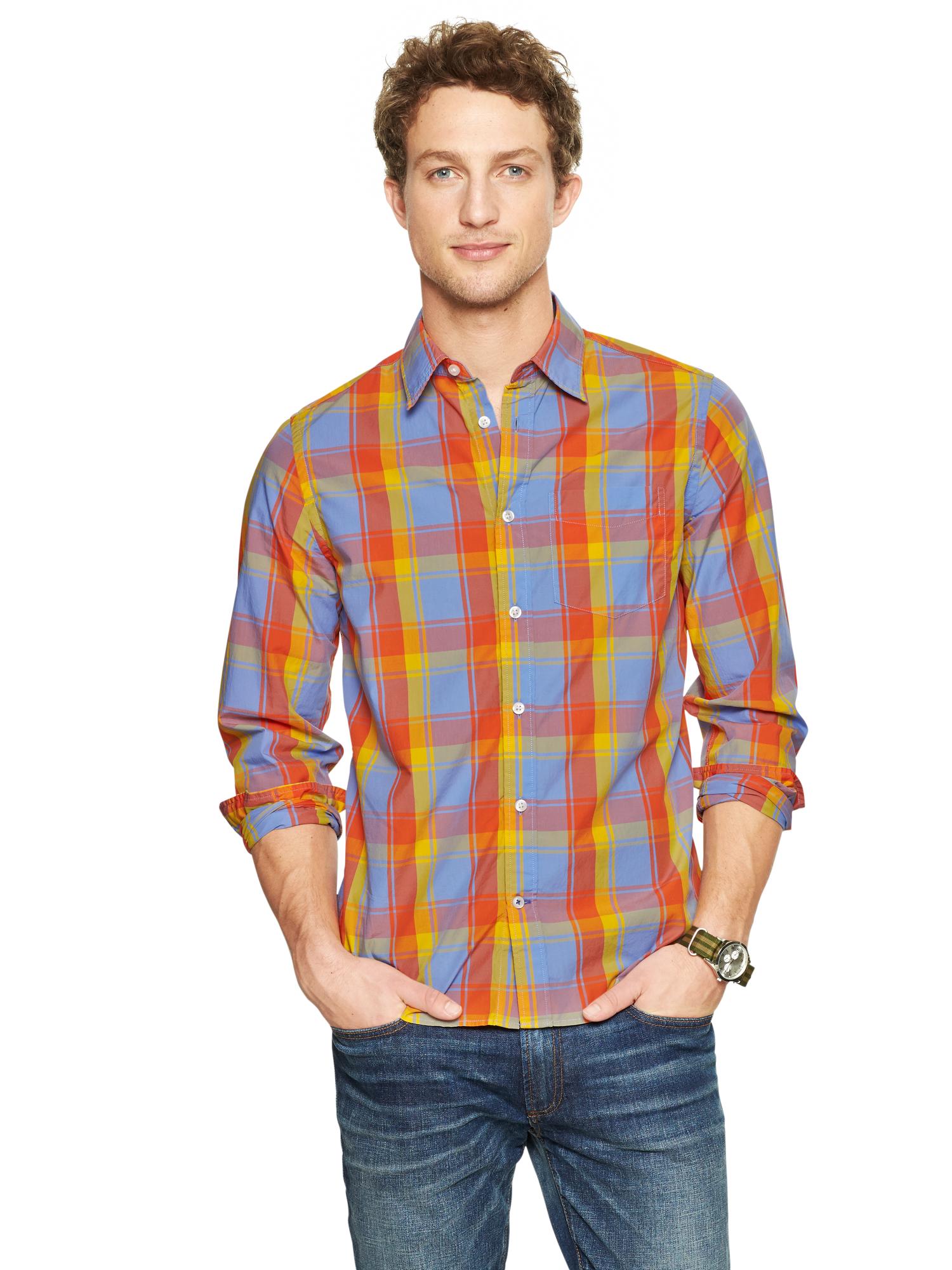 Lived-in wash big plaid shirt | Gap