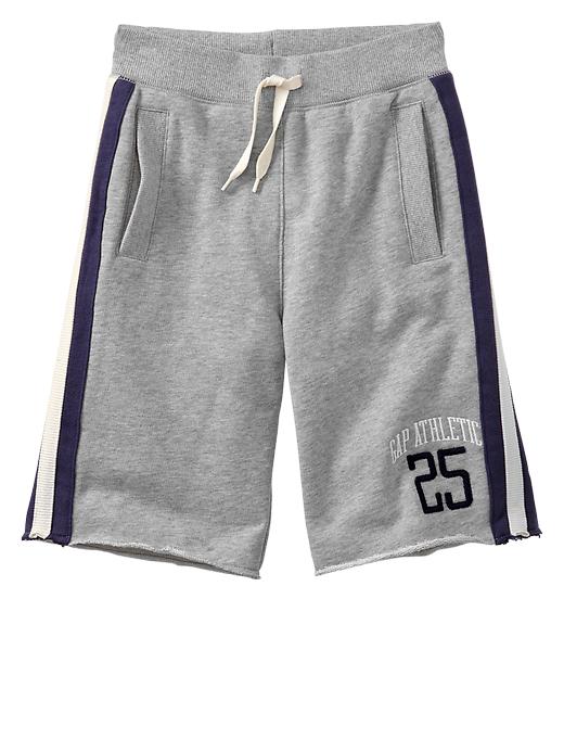View large product image 1 of 1. Side-stripe fleece active shorts