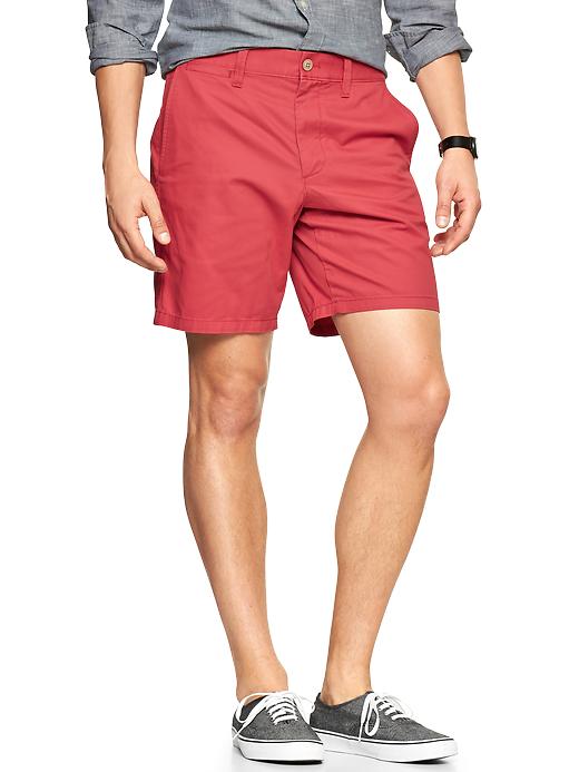 Image number 1 showing, Flat front shorts (8")