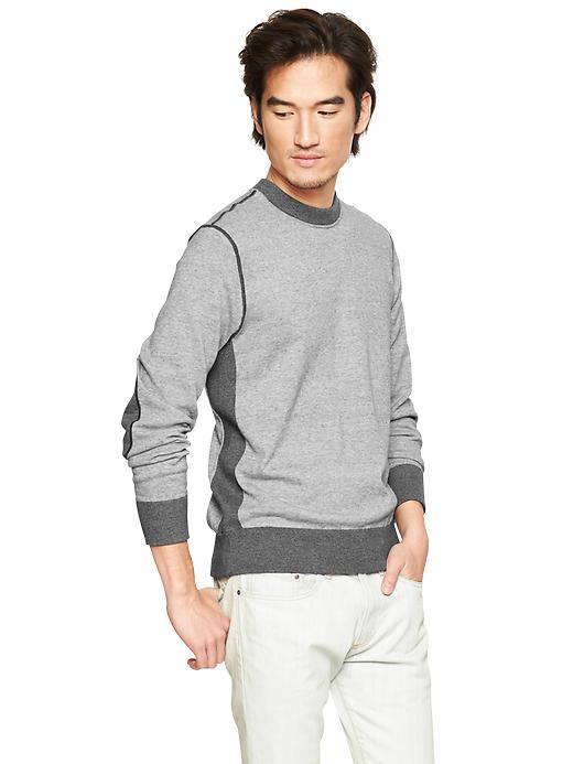 Denim cotton colorblock sweater | Gap