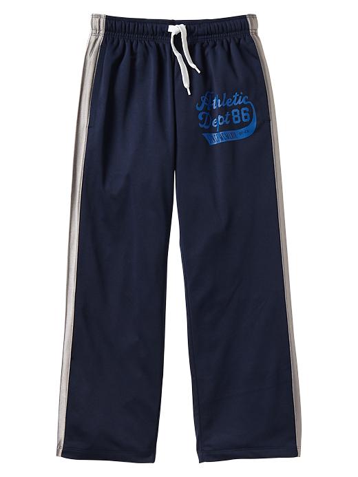 View large product image 1 of 1. Side-stripe mesh active pants