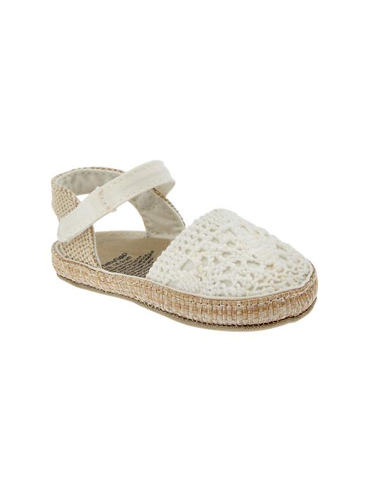View large product image 1 of 2. Crochet espadrille sandals