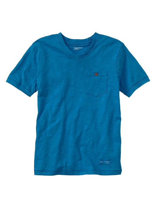 View large product image 1 of 1. Lived-in V-neck pocket tee