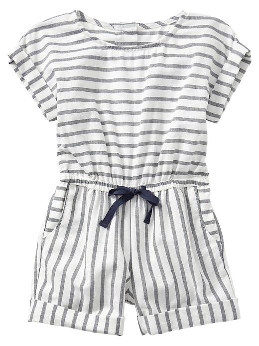 Image number 1 showing, Stripe cuffed romper