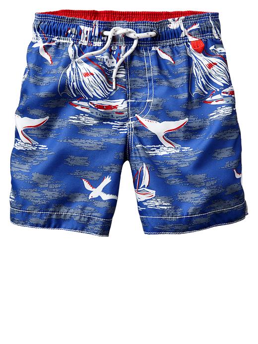 Image number 1 showing, Whale tail swim trunks