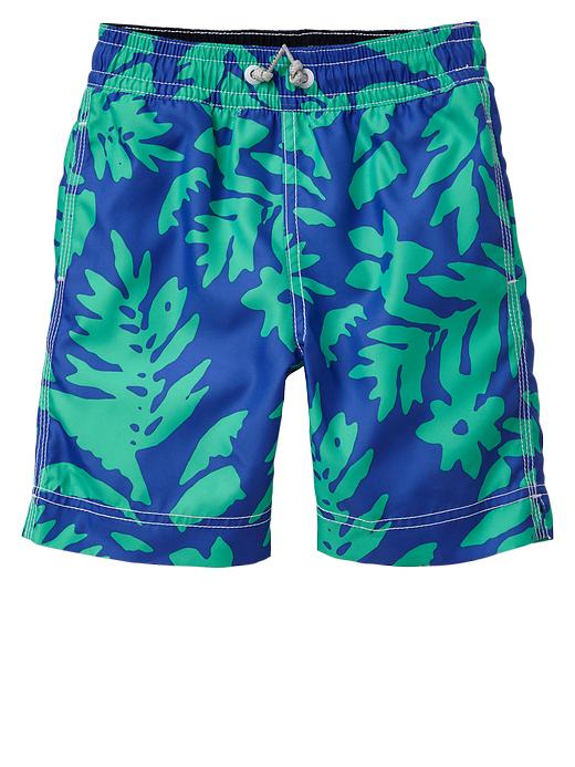 Image number 1 showing, Palm flower swim trunks