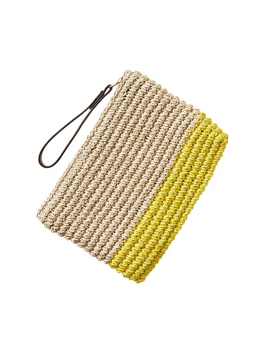 Image number 4 showing, Colorblock straw clutch