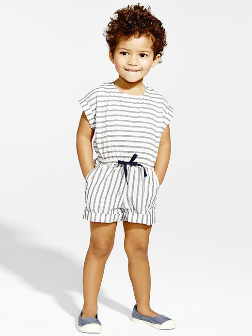 Image number 2 showing, Stripe cuffed romper
