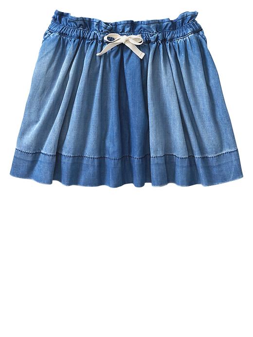 Image number 1 showing, Ruffle chambray skirt