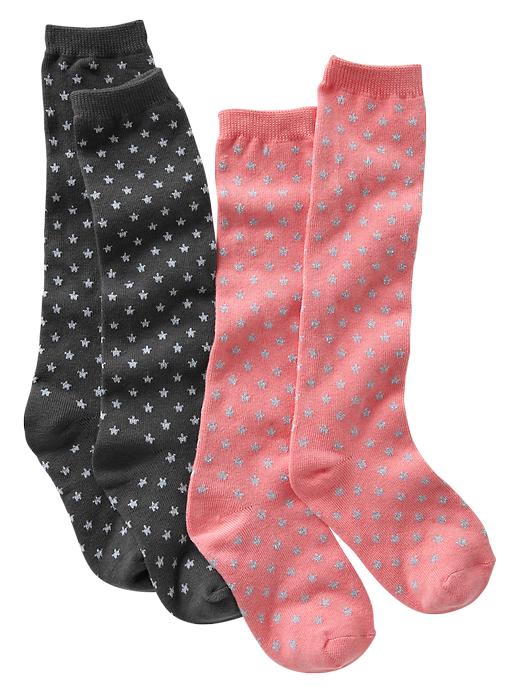 View large product image 1 of 1. Lurex star knee-high socks (2-pack)