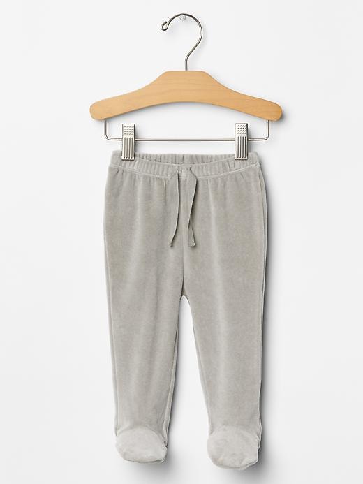 Image number 1 showing, Organic velour footed pants
