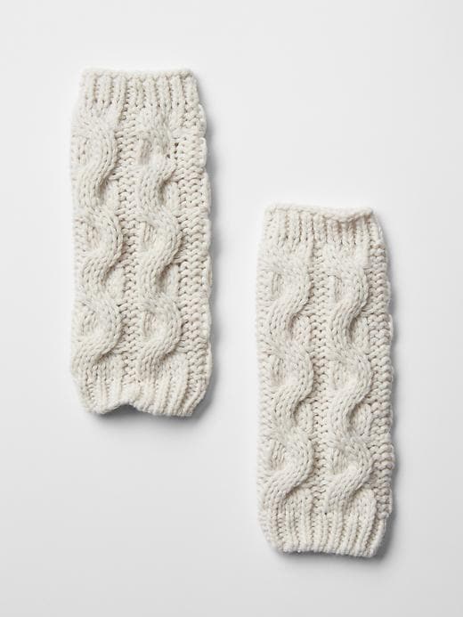 View large product image 1 of 1. Cable knit leg warmers