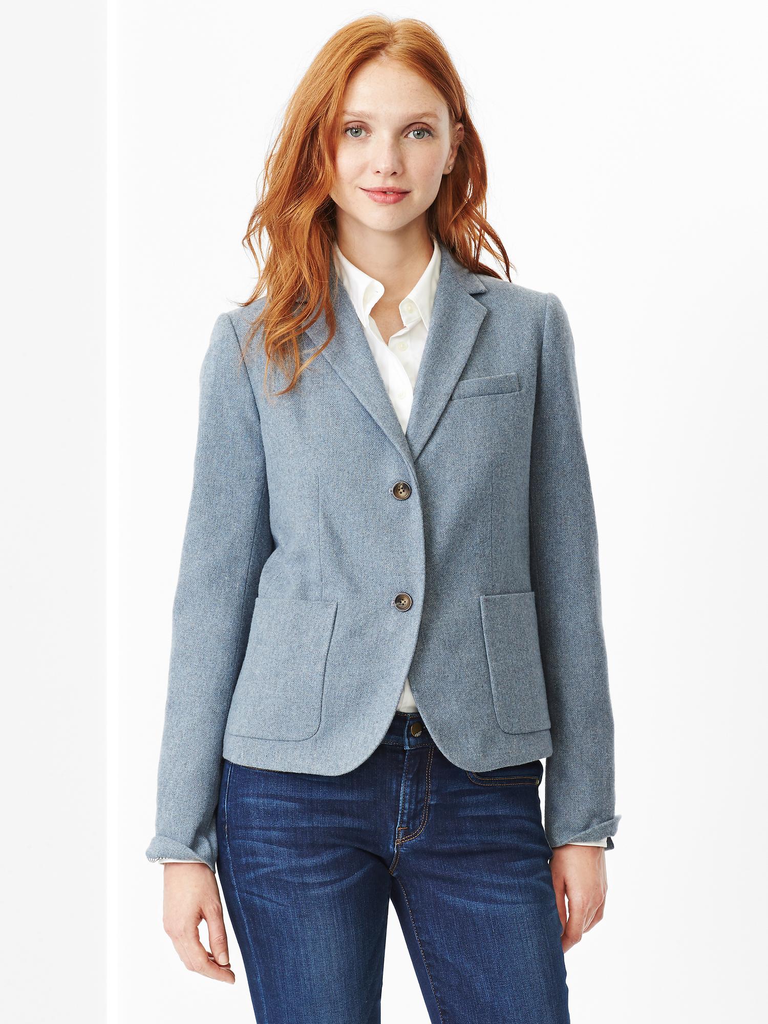 Classic basketweave wool blazer | Gap