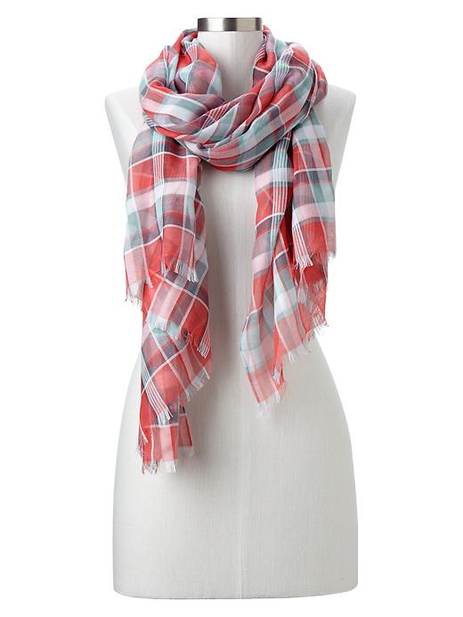 View large product image 1 of 1. Americana plaid scarf