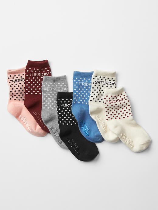 View large product image 1 of 1. Dot days-of-the-week socks (7-pack)