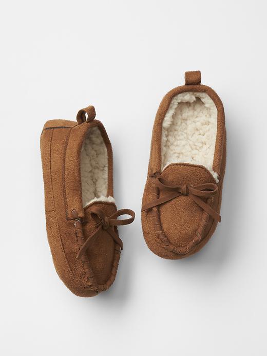 View large product image 1 of 1. Moccasin slippers