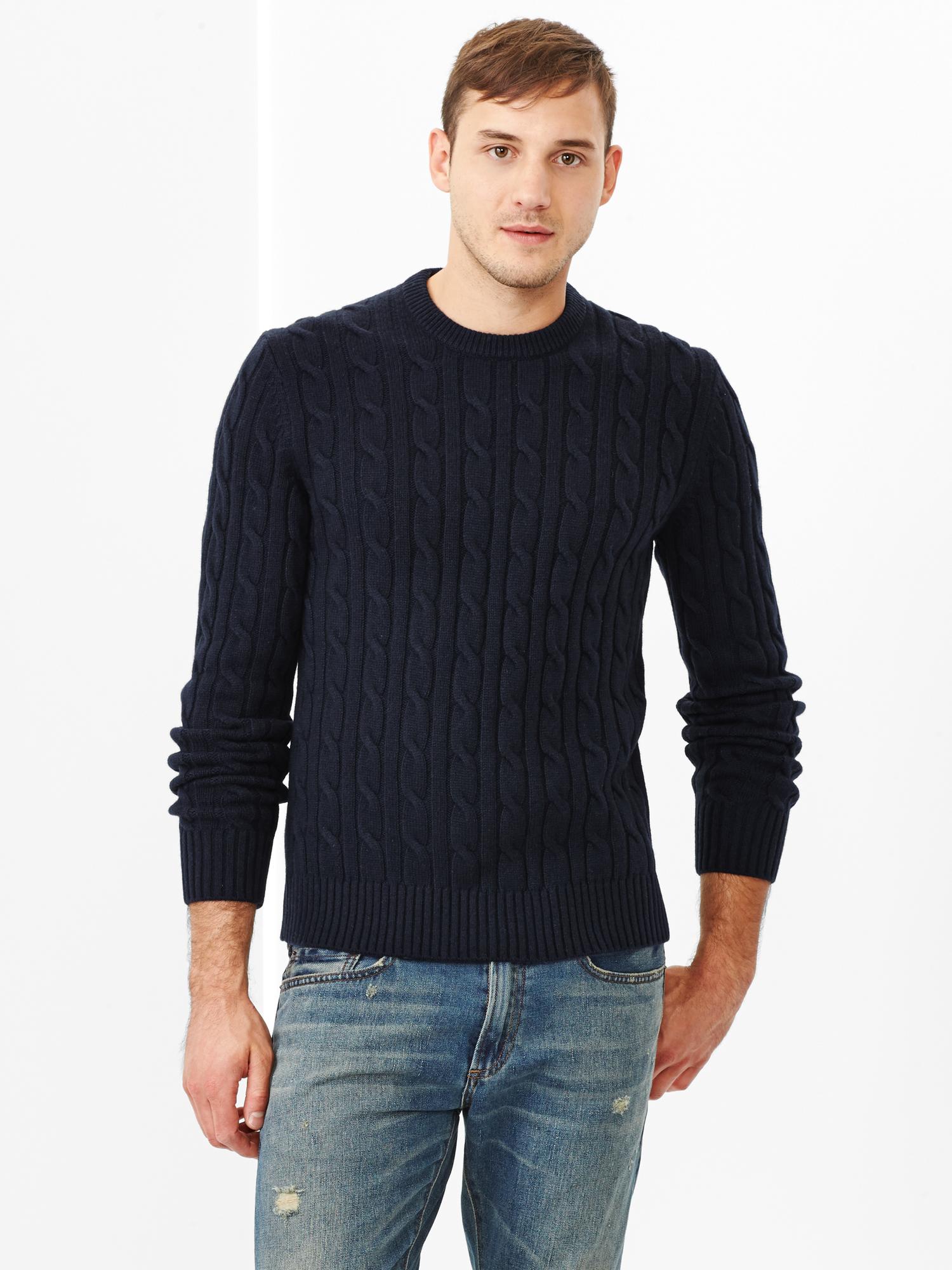 Lambswool cable knit sweater | Gap