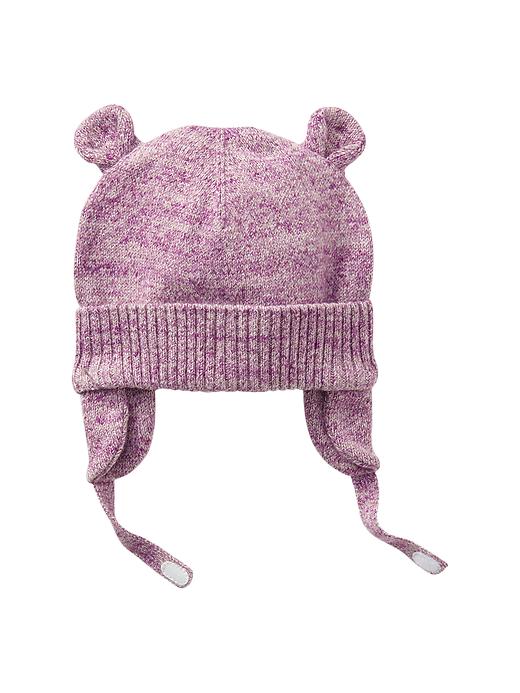 View large product image 1 of 1. Marled bear sweater hat