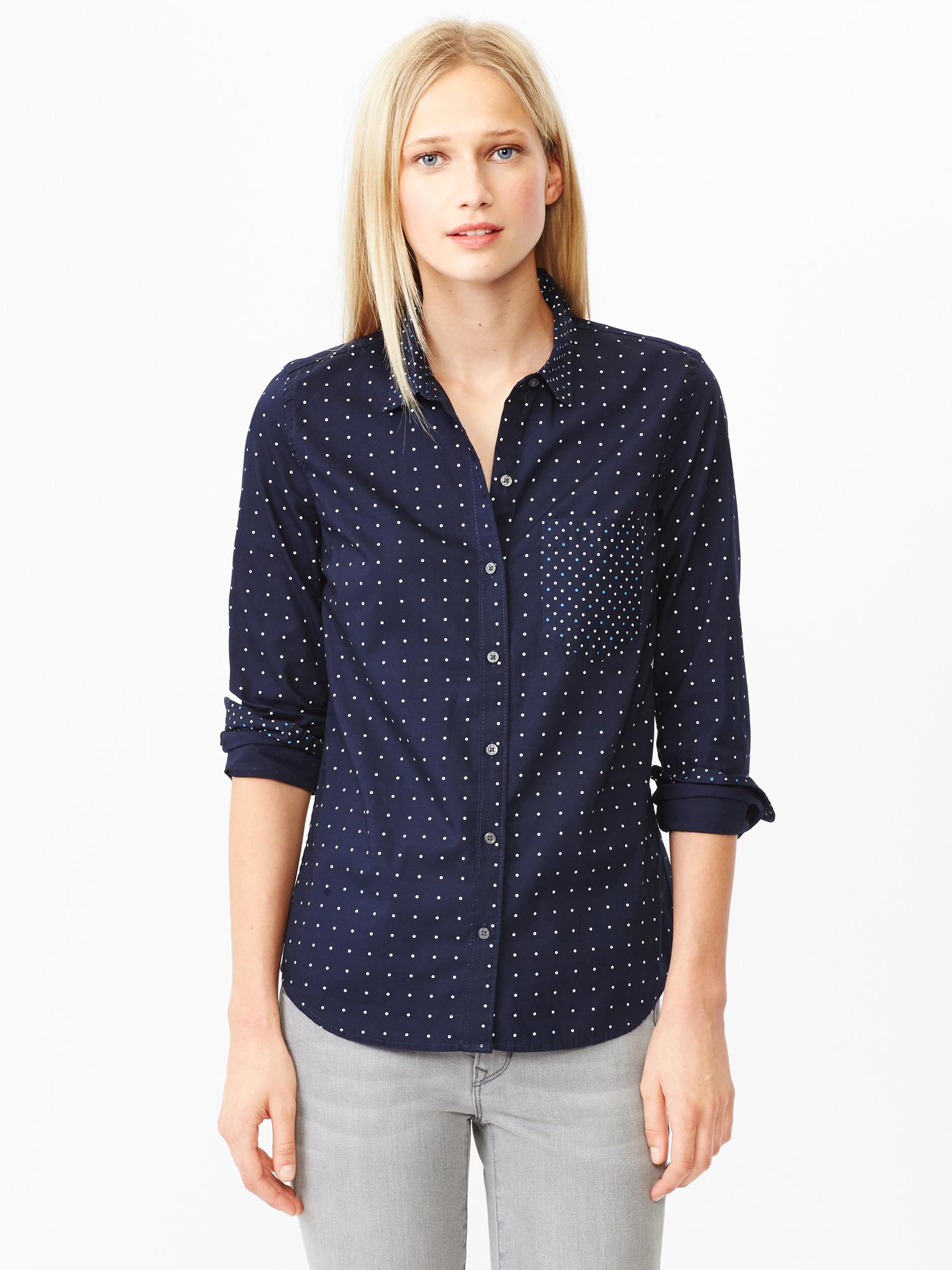 Polka dot oxford shirt