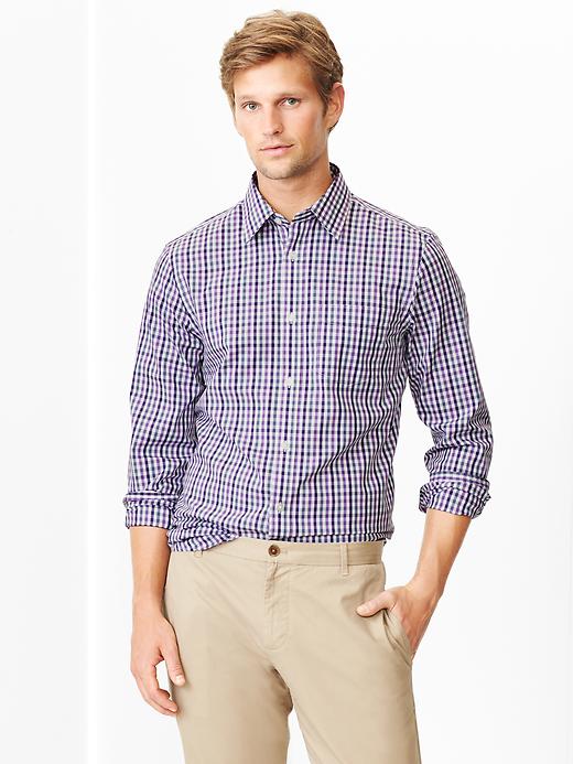 View large product image 1 of 1. Non-Iron colorful gingham shirt