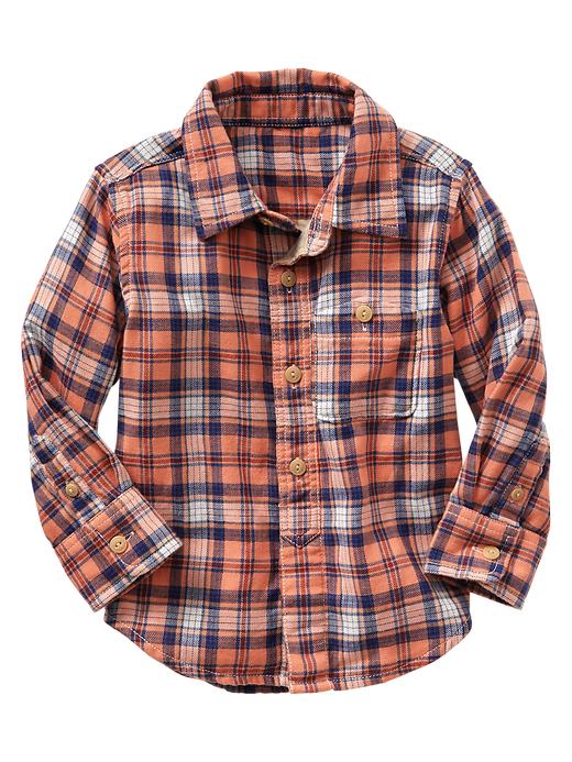 View large product image 1 of 1. Plaid double-weave shirt