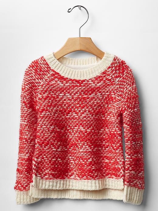 View large product image 1 of 1. Reverse fair isle sweater