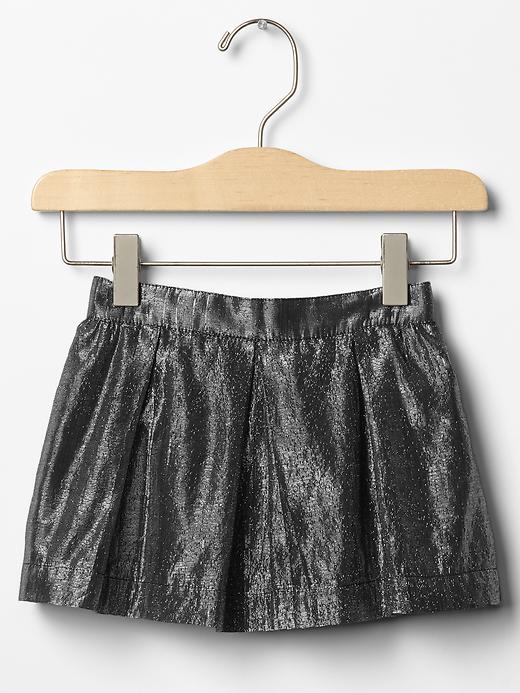 View large product image 1 of 1. Metallic pleated skirt