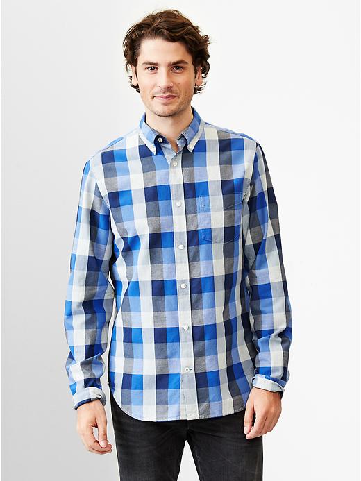 View large product image 1 of 1. Multi-plaid oxford shirt