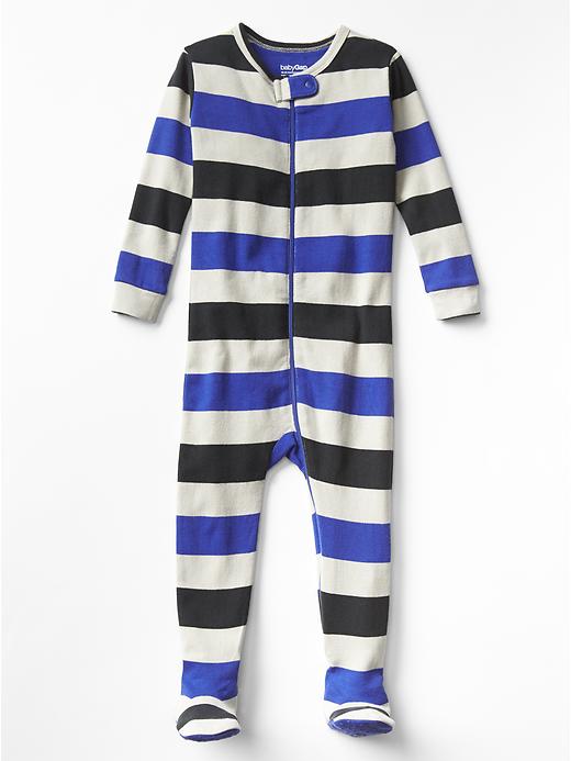 View large product image 1 of 1. Stripe footed sleep one-piece