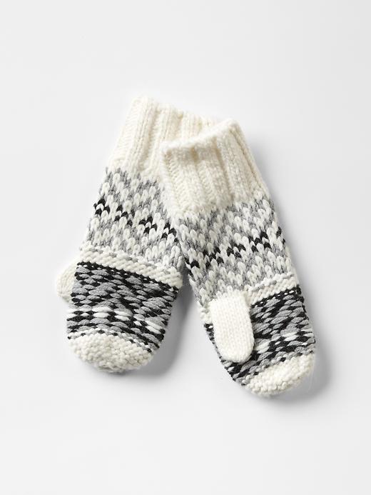 View large product image 1 of 1. Fair isle wool mittens
