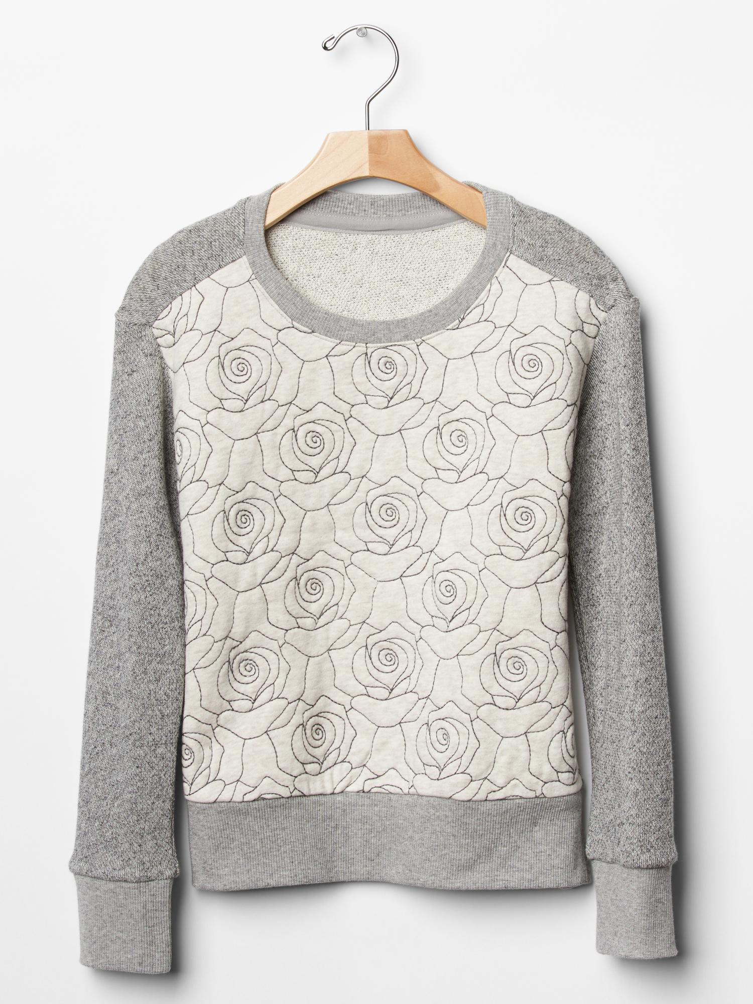 Rose quilted sweatshirt