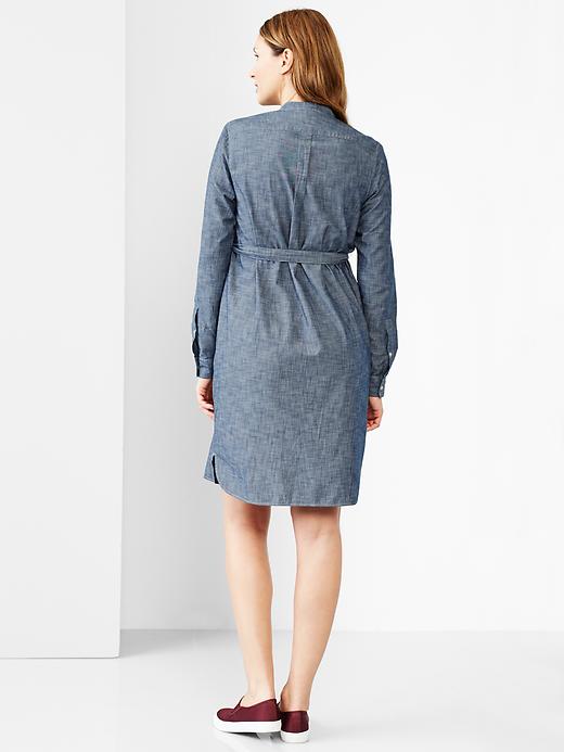 Image number 2 showing, Chambray shirt dress
