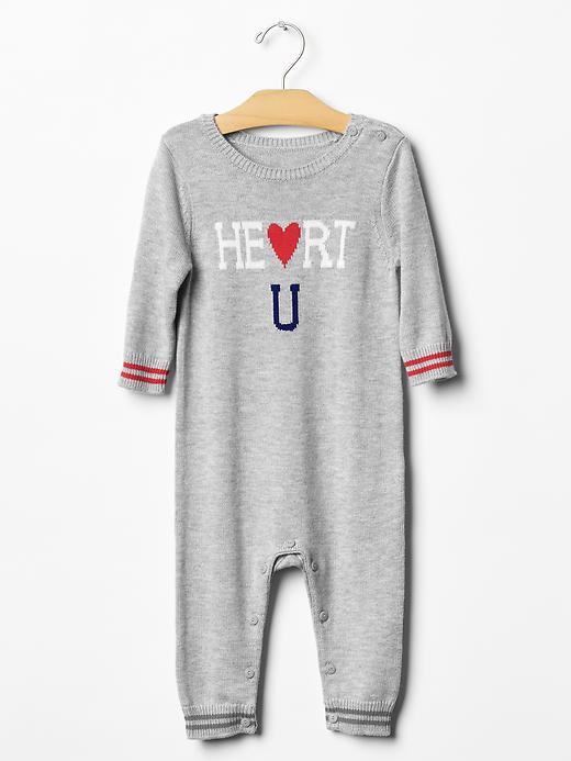 View large product image 1 of 1. Heart U sweater one-piece